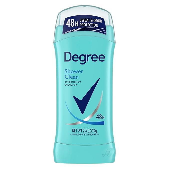 Degree Original Antiperspirant Deodorant Shower Clean Pack of 6 48Hour Sweat & Odor Protection Antiperspirant for Women 2.6 oz, 2 missing