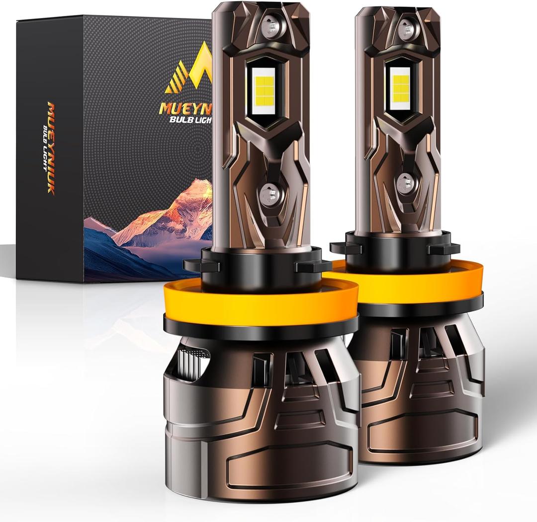 Upgraded H11/H9/H8/H16 Light Bulbs, 36000LM Super Bright 6500K 800% Brighter, Plug and Play Quick Installation, IP68, Long Service Life with Cooling Fan (Pack of 2)