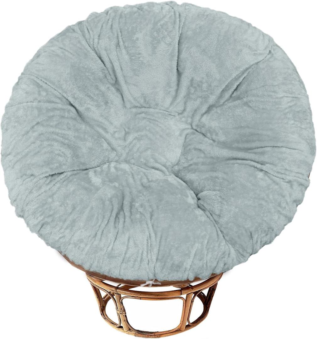 Shaggy Cover for Papasan Cushion, Shaggy Papasan Chair Cushion Cover, Fluffy Plush Faux Fur Zippered Slipcover Only, Removable Papasan Cushion Covers (B, 55 * 55in)