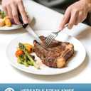 Stapava 24-Piece Silverware Set with Steak Knives, Food-Grade Stainless Steel Flatware Set for 4 Mirror Polished Cutlery Utensil Sets Include Forks Spoons and Knives Set Dishwasher Safe