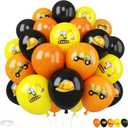 Construction Balloons,30Pcs 12inch Yellow Orange Black Printed Works Latex Balloon for Children Construction Them Party Birthday Baby Shower Dump Truck Party Decorations