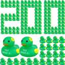 DEEKIN 24 Pcs Mental Health Rubber Duck Mental Health Awareness Green Ribbon Rubber Duck Mental Health Gifts Duck for Friend Family Coworkers Fundraiser Giveaways