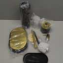 InnJoey Bathroom Set, 10PC Bathroom Accessory Set, Black Bathroom Accessories, Black and Gold Bathroom Set with Trash Can, Soap Dispensers