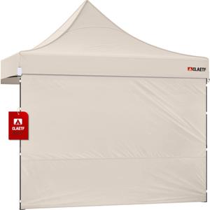 10x10 Canopy sidewalls,Sidewalls with 600D Oxford Fabric,Pop Up Canopy Waterproof 99% UV Protection,Suits Pop up Tent/Instant Canopy,Sidewalls (White) (Khaki, 1 Sidewall 10x10)