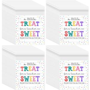 Geyoga 200 Count Treat Bags Teacher Appreciation Gift Thank You Cellophane Bags Self Adhesive for Cookie, 3.9 x 5.1 Inches