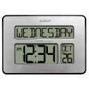 Atomic Digital Wall Clock with Calendar and Indoor Temperature
