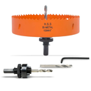 6 Inch Hole Saw with Arbor for Metal Wood and Plastic Cutting, 152mm Bi-Metal Hole Cutter for Different Project with Smooth and Flat Drilling Edge, Fast Chip Removal, Handy Hole Saw Kit Set