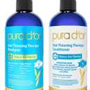 PURA D'OR Hair Thinning Therapy Biotin Shampoo and Conditioner Set, CLINICALLY TESTED Effective Results, Hair Thickening Products For Women & Men, Natural Routine, Color Safe, 16 Oz, 2 Pack