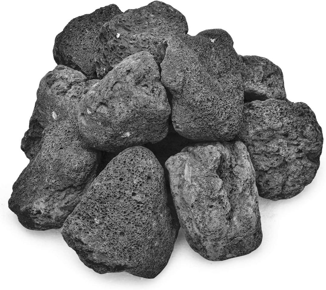 Stanbroil Lava Rock Granules - Decorative Landscaping for Fire Bowls, Fire Pits, Gas Log Sets, Indoor or Outdoor Fireplaces - 10 lb.Bag (2.75"-5") (Black)