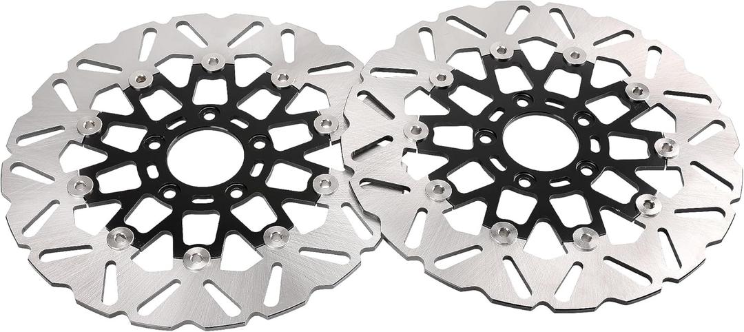 Floating Brake Rotor Discs Front 11.8inch 2pcs Fit for Harley Davidson, Road Glide Street Glide 08-13, Dyna Fat Bob 08-17, Touring Road King 08-20, Motorcycle Rotor 2cr13 Stainless Steel