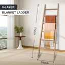 Blanket Ladder 6.4FT, Wooden Blanket Ladders for The Living Room, 6-Layer Farmhouse Rustic Towel Rack for Living Room Bathroom (24 inch Wide)