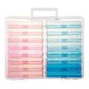 CraftGenes Photo Storage Box, Colorful 16 inner 4''×6'' Picture Storage Containers with Handle for Crafts Scrapbooking Stationery, Seed, Arts Supply&Sewing Supplies