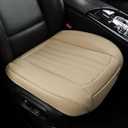 2 Pack Front Car Seat Bottom Covers, Universal Auto Seat Cushions, Nappa Leather Full Wrapping Edge Compatible with Most of Vehicles - SUVs/Sedans/Pickup Trucks, Beige (StyleA-Stripes)