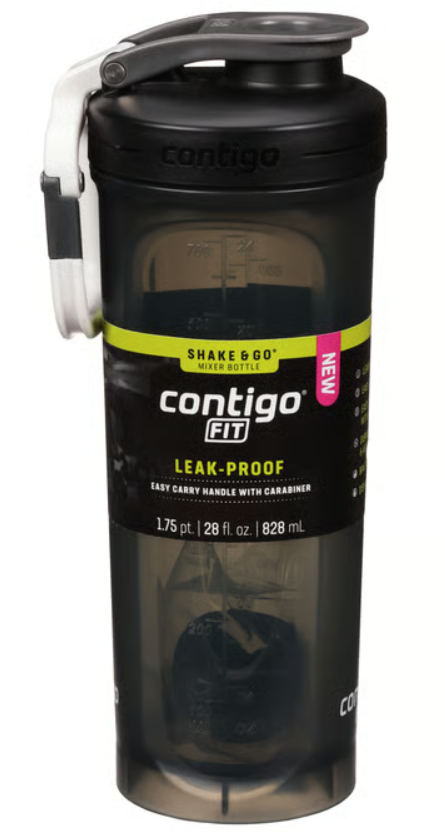 Contigo Fit Leak-Proof Shake & Go Mixer Bottle 28 oz Sake Color