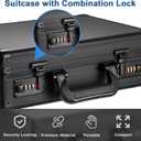 File Organizer Storage Box with Combination Lock and Handle, 14.2x9.4x4.5 Inch, Portable Locking Hard Briefcase for Paperwork Documents & Valuables, Security Box for Office Business Trip