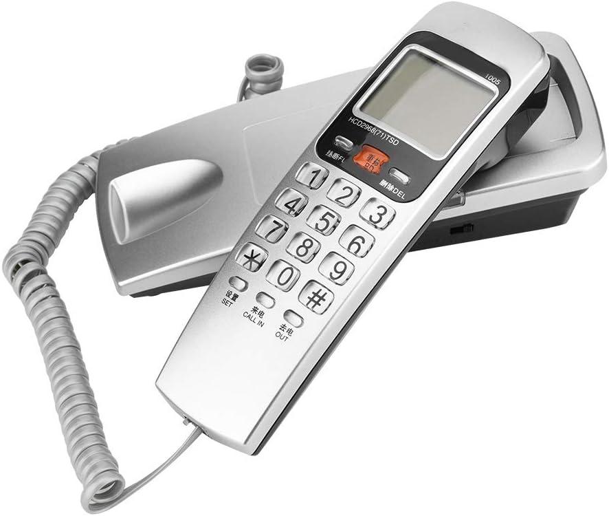 Corded Telephone,Desktop/Wall Mount Wired Landline Phone with /DTMF Caller ID Function for Home/Office/Hotel(Silver)