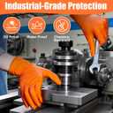 TREEGO 10 Mil Orange Nitrile Gloves Heavy Duty High-Visibility Diamond Texture Grip, Latex Free Disposable Mechanic Rubber Gloves, XLarge, 100 Count