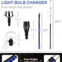 26FT Reach Light Bulb Changer for High Ceilings with Telescopic Extension Pole, 5-20Foot Light Bulb Extension Pole Changer with Baskets and Suction Cup for High Ceilings and Recessed Lights