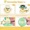 2 x Colorful Car Rubber Ducks Expressive Duck Dashboard Decorations Accessories with Mini Hat Swim Ring Necklace Sunglasses and Cool Prop for Car Dashboard Decorations Home Decor(F8)