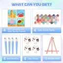 bleihum 4 Pack Paint by Numbers Kit for Kids with Frame Wooden Easel, Easy Paint by Number Sea Turtle, Cute DIY Acrylic Oil Painting by Numbers for Home Wall Decor 8x8 Inch