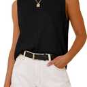 BTFBM Women's Sleeveless Sweater Vest 2025 Summer Crew Neck Ribbed Knit Lightweight Pullover Casual Loose Fit Tank Tops (Black)