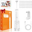 Electric Flosser for Teeth 4 Speeds,Electric Dental Flosser with 50 Replacement Heads,Rechargable Power Flosser for Teeth Cleaning Adults Men and Women