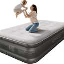 Air Mattress Twin with Built in Pump - Upgraded Single Blow Up Bed, 2 Mins Quick Self Inflatable, 18"/550lbs Max, Strong Support, Flocked Top, Puncture Resistant, for Camping,Home,Guests