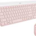 Logitech MK470 Slim Wireless Keyboard and Mouse Combo - Modern Compact Layout, Ultra Quiet, 2.4 GHz USB Receiver, Plug n' Play Connectivity, Compatible with Windows - Rose
