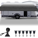 RV Awning Fabric Replacement,Heavy Duty Camper Awning Replacement,Fabric with Pull Strap,Universal Outdoor Canopy for Camper, Trailer and Motorhome,(14FT Fabric 13'2") Gray Gradient