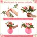 Amyhill 4 Sets Little Pumpkin Baby Shower Decorations Bear Baby Shower Table Centerpieces Bear Stuffed Artificial Flowers Plastic Pumpkin Vase Set for Fall Autumn Gender Reveal Party Decor(Pink)