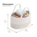 luxury little Diaper Caddy Organizer, Large Cotton Rope Nursery Baby Basket, Changing Table Organizer for Baby Diaper Storage, Portable Car Organizer with Removable Divider, Baby Shower Gifts - White