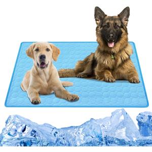 Ktinnead Ice Silk Dog Cooling Mat, Washable & Portable Mat, Safe & Non-Toxic Cooling Pad for Dog Cat & for Couch, Kennel, Floor or Outdoor (XL, 27.5inx38in)