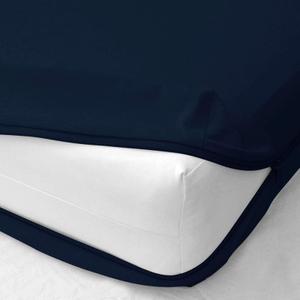 Shreem Linen Zipper Fitted Sheet -16 Inch Extra Deep Pocket, Soft Brushed Microfiber Bottom Sheet, Wrinkle, Shrink & Fade Resistant, Hotel Quality, Navy Blue, King