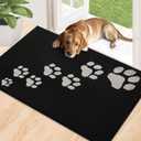 Timo Door Mat Indoor, 20"x32" Super Absorbent Dog Mats for Muddy Paws, Low-Profile Washable Entryway Rug, Rubber Backing Non Slip Front Door Mats, Resist Dirt Inside Entrance Doormat for Shoes, Black (1'8" x 2'8" (Rectangular))