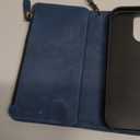 RANYOK Wallet Case for iPhone 16 Pro with RFID Blocking Card Holder, PU Leather Zipper Pocket Flip Folio Case for iPhone 16 Pro Case Wallet with Wrist Strap Kickstand Protective Case (Blue)