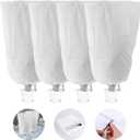 Alpurple 4 Packs Winter Drawstring Plant Covers - 47" X 31.5" Warm Plant Protection Cover Bags, Frost Cloth Blanket Protecting Fruit Tree Potted Plants from Freezing Animals Eating