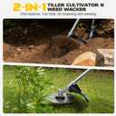 Cordless 2-in-1 Tiller Cultivator & Weed Wacker Compatible with Dewalt 20V Battery (Tool Only), 500RPM Ecarke Electric Garden Tiller String Trimmer, 9" Tilling Width 9.4" Depth for Soil Cultivation