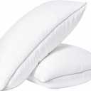 Casa Platino Standard Pillows Set of 2 - Cozy Soft & Firm Bed Pillow for Side Sleepers & Back Sleepers - Down Alternative Pillows Standard Size Set of 2 - White