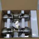 BESTTEN [2 Pack] Entry Door Knob with Lock, Keyed Different Door Lock for Exterior Door and Front Door, Standard Ball, Satin Nickel