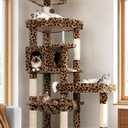 Globlazer 65in Leopard Cat Tree for Indoor Large Cats, S65, Leopard Print