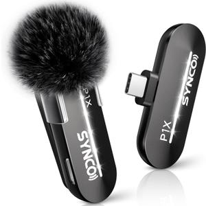 SYNCO Wireless Lavalier Microphone, USB-C Wireless Microphones for iPhone 15, Andriod Phone, P1XT Professional Lapel Mic for Tiktok, YouTube, Streaming, Vlog Video Recording, for Type-C Devices