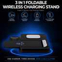 Foldable 3 in 1 Wireless Charging Station for Apple Magsafe Charger Stand,Fast Magnetic Wireless Charger Station for iPhone 17 Air 16 15 14 13 12 Series,Airpods Pro,Apple Watch Ultra