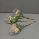 Tigeen 6 Bundles Artificial Bouquet Flowers Artificial Peonies Faux Roses Hydrangea Flowers Bouquet for Wedding Table Centerpiece Floral Vase Decor (White,Pink)