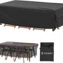 Velway Patio Table Cover Rectangle Waterproof Patio Furniture Cover for Outdoor Table and Chairs 84Lx52Wx29H Oxford Tear-Resistant Wind Dust Proof Paito Furniture Covers
