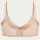 Unlined Bras for Women Balconette Bra Underwire No Padding Smooth Scoop Neck (Pink)