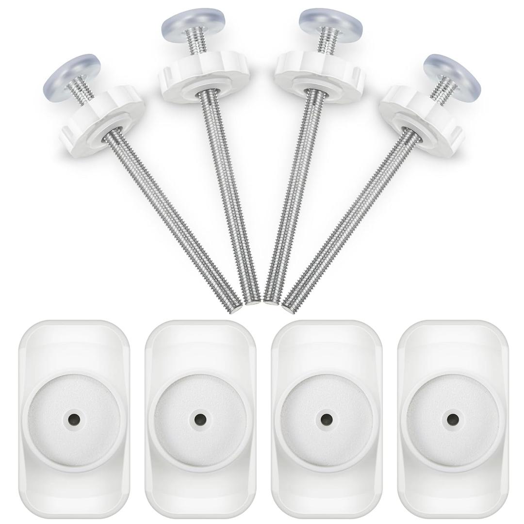 Dreyoo Baby Gate Extender Extension, 4 Pack Pet Gate Threaded Spindle Rods M8 (8MM) Accessory Screw Bolts, Replacement Hardware Parts for Pressure Mounted Baby Gate (Protector Style)