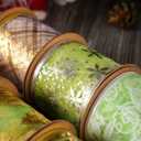 MEEDEE Green Ribbon Set - 6 Rolls, 36 Yards, Wired, Gold & Green for Christmas Tree Decorations (2.5 inch)