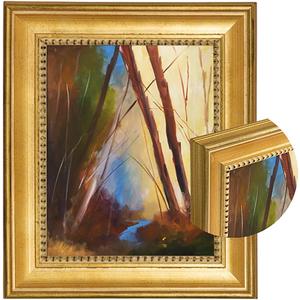 Classique 55 Gold Leaf Solid Wood Art Frame 2" Width and 1/4" Rabbet for Canvas, Traditional Artwork, and Portraits - [11" x 14"]