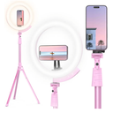 UBeesize 12'' LED Ring Light with 62'' Tripod Stand and Magnetic Phone Holder, Selfie Ring Light for Video Recording, Live Streaming, Compatible with iPhone & Android (Pink)