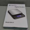 BOMATA Large Kitchen Scale with 0.1g/0.001oz High Precision, 5kg/11lb Bakery Scale with% Percentage Function, USB Rechargeable, Full-View Angle LCD with Backlight, Stainless Steel Pan (Black)